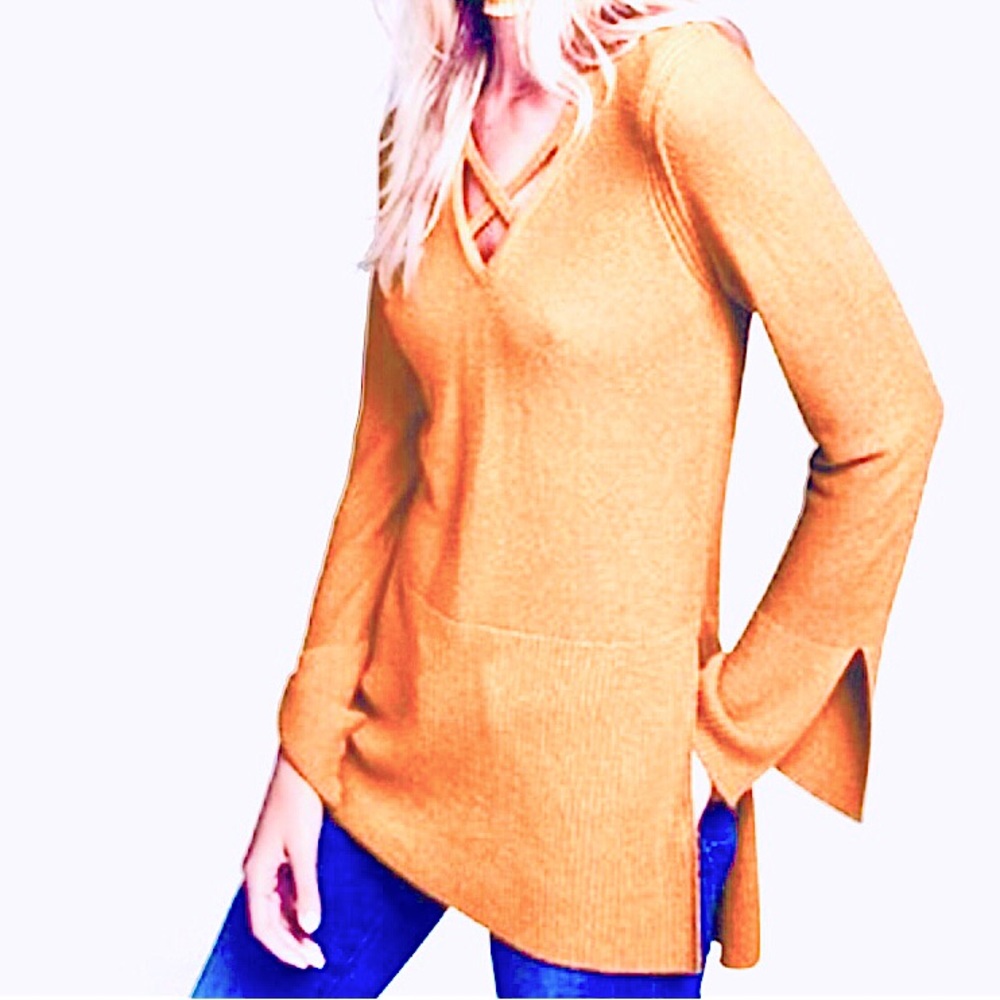 Free People Criss Cross Tunic Sweater NWOT